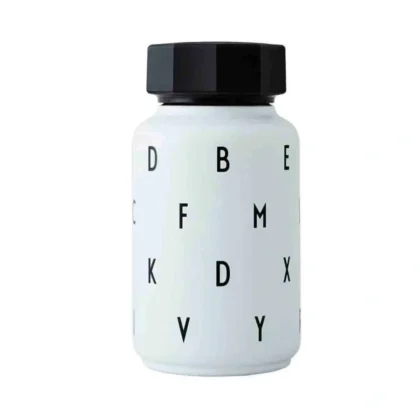 Design Letters Insulated Kids Bottle with Straw White