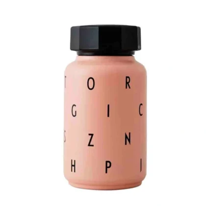 Design Letters Insulated Kids Bottle with Straw Pink
