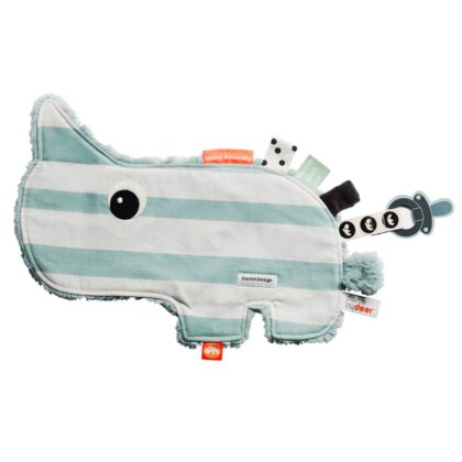 Done By Deer Cozy Friend Nozo Blue Stripe Pacifier Clip