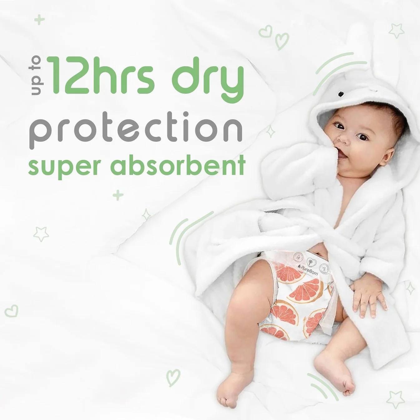 PureBorn Organic Bamboo Diapers Double Pack - Image 2