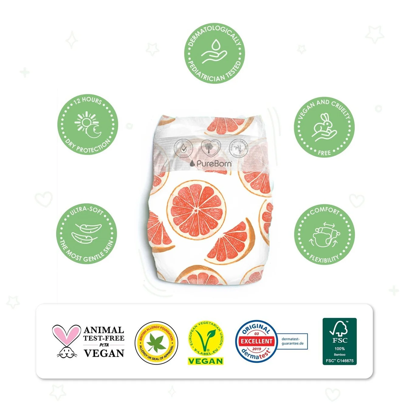 PureBorn Organic Bamboo Diapers Double Pack - Image 6