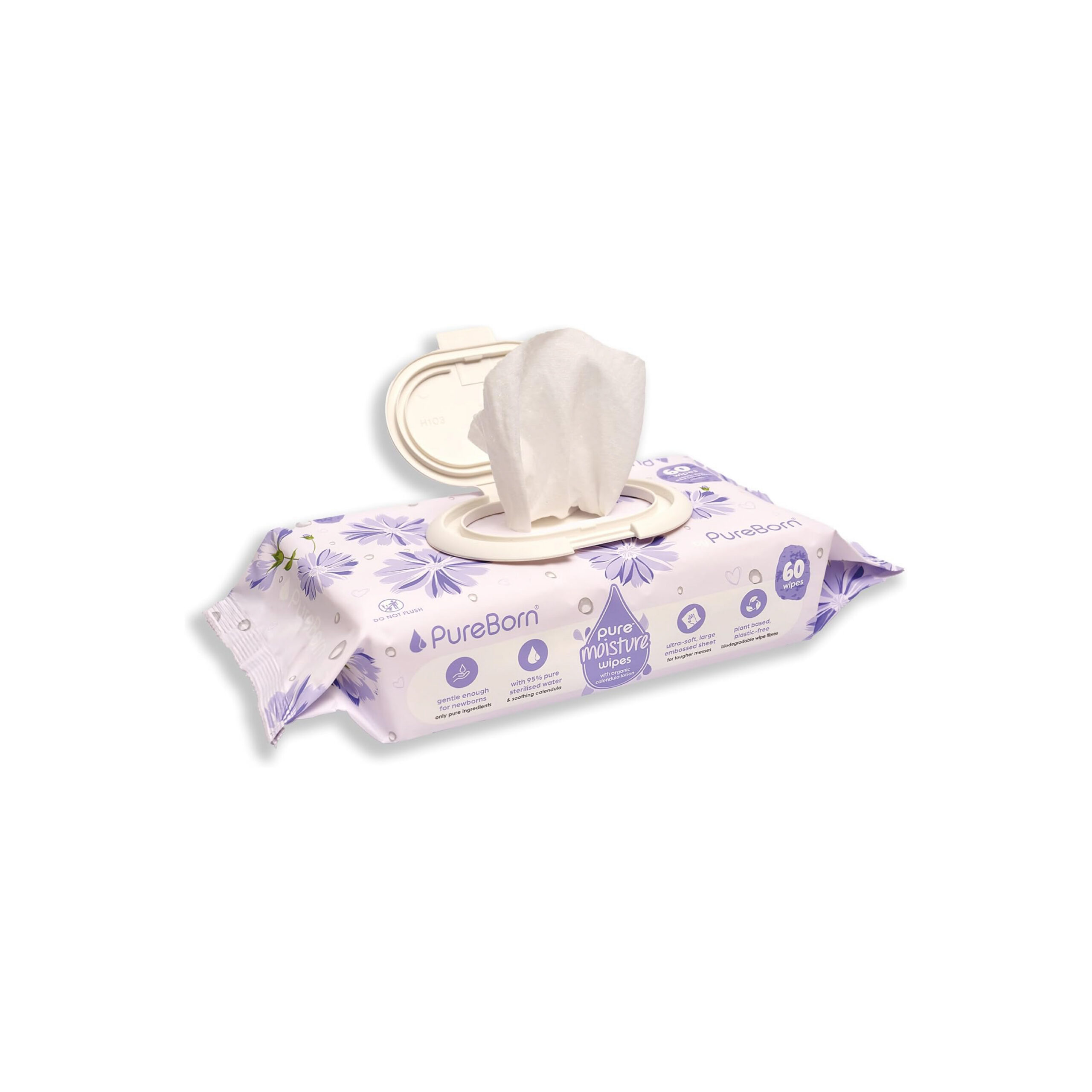 Pureborn Pure Moisture Wipes With Organic Calendula Lotion