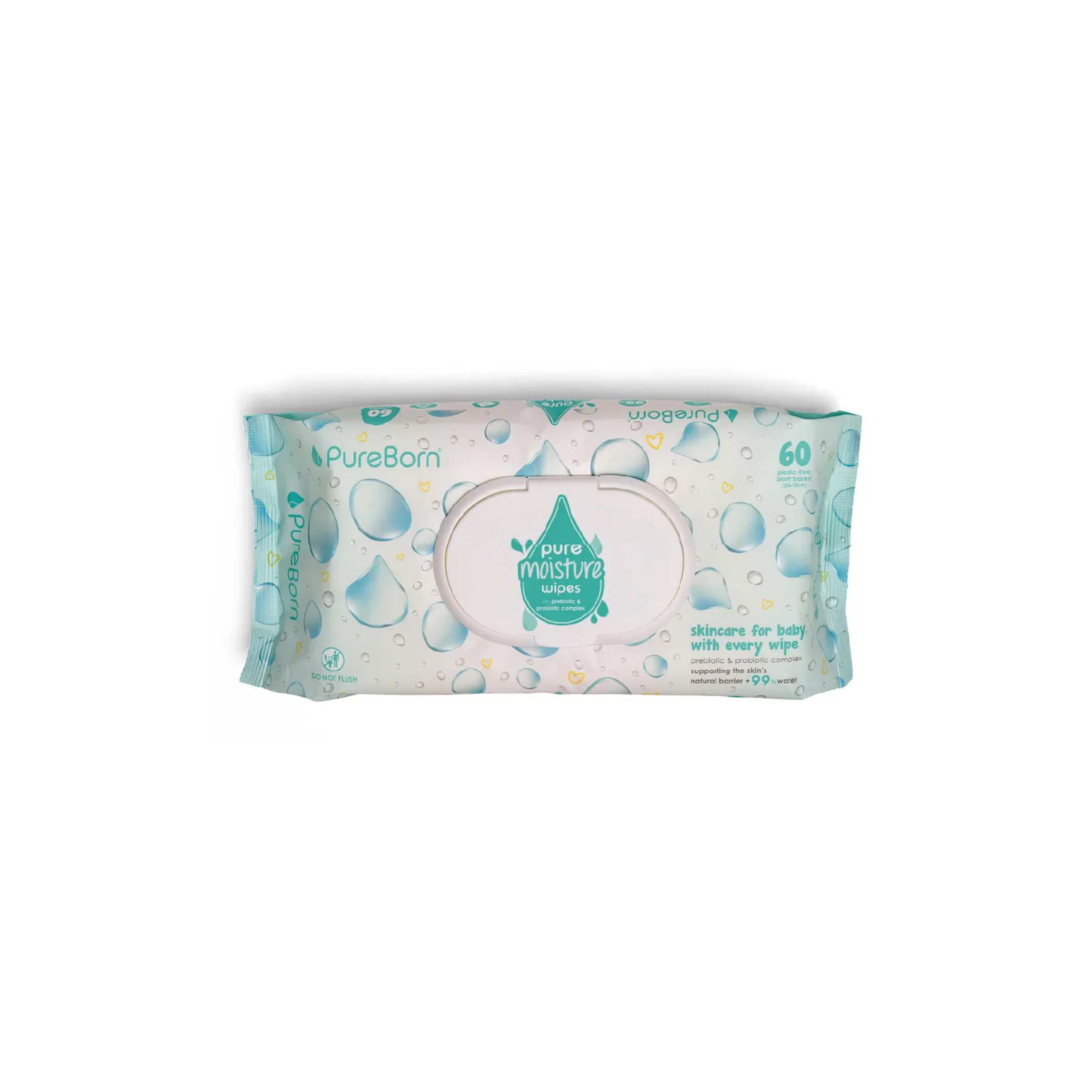 Pureborn Pure Moisture Wipes with Prebiotic & Probiotic Complex